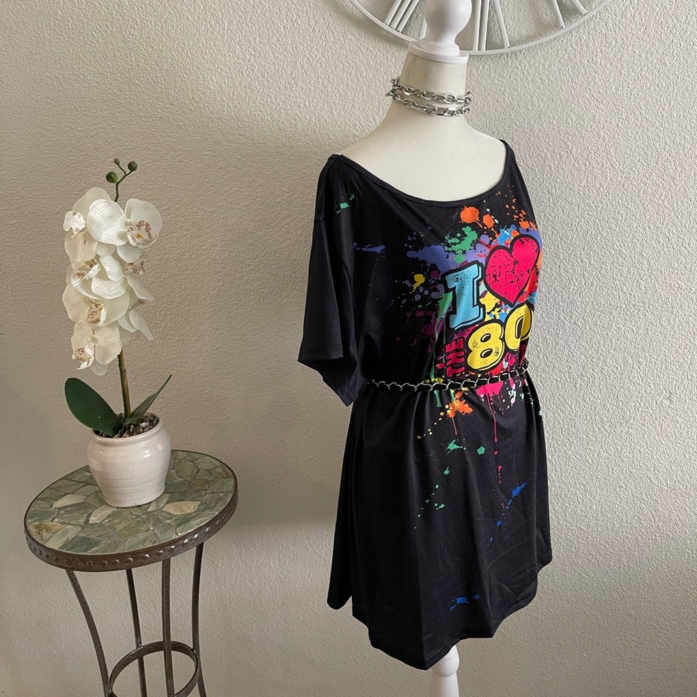I❤️THE 80 Off Shoulder Top (necklace and belt not included)